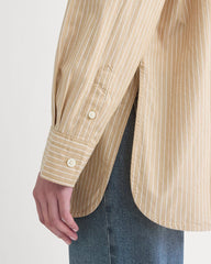 The Boyfriend Shirt in Ultrasoft Cotton | Tiger's Eye / Optic White