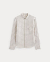 The Classic Shirt in Linen | Bone Plaid