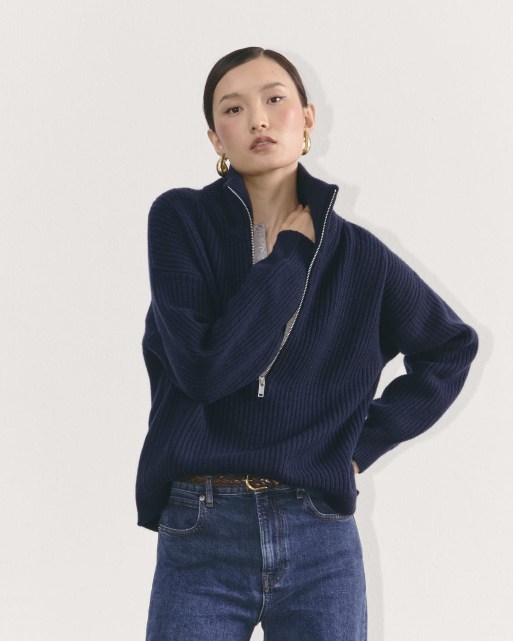 The Half-Zip Sweater in Luxe Merino | Navy