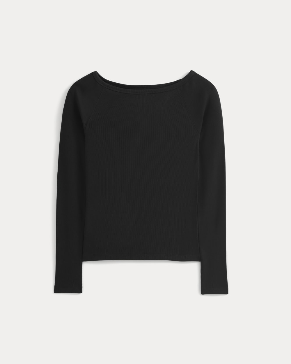 Luxe Rib Boatneck Top |  Black