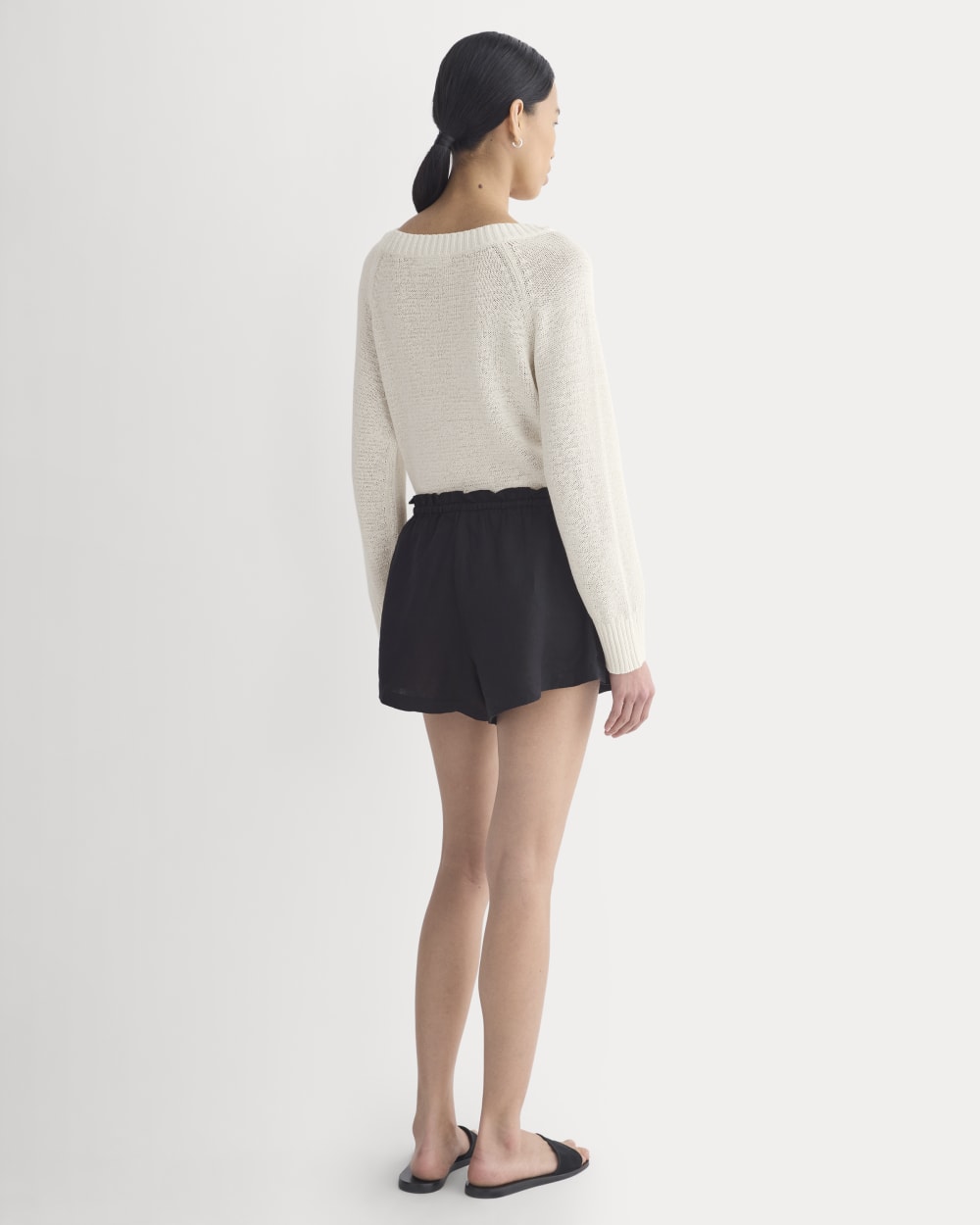 Flowy Short in Linen | Black