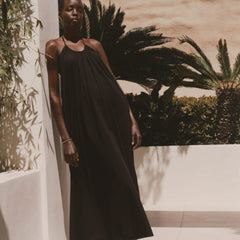 The Tie-Back Halter Dress | Black