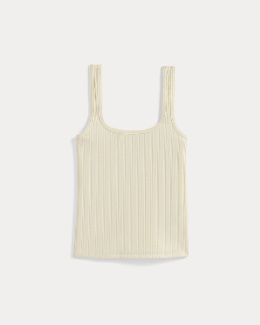 Scoop-Neck Tank in Pointelle | Lemon Icing