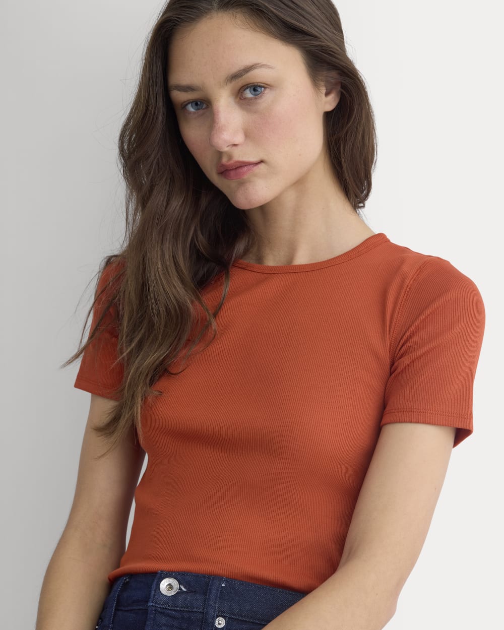 The Luxe Rib Crew | Rust