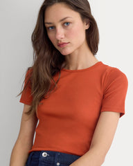 The Luxe Rib Crew | Rust