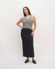 The Cozy Rib Tank | Bone / Black