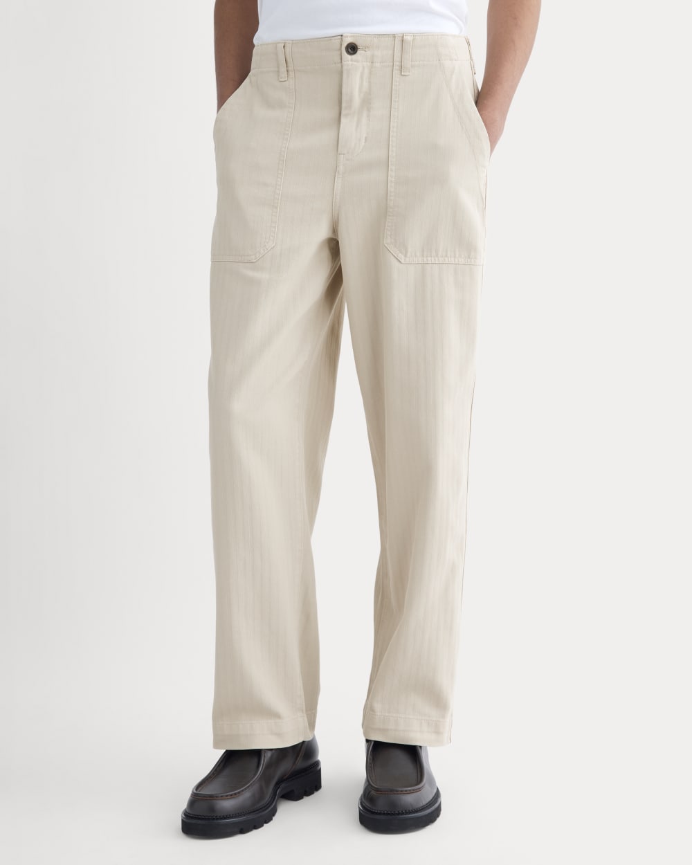 Relaxed Herringbone Fatigue Pants | Peyote