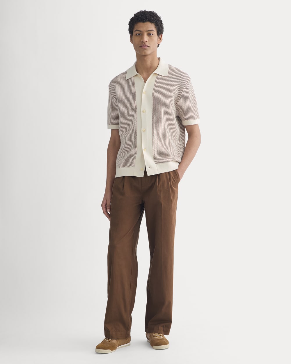 Button-Down Resort Polo | Birch/Brown