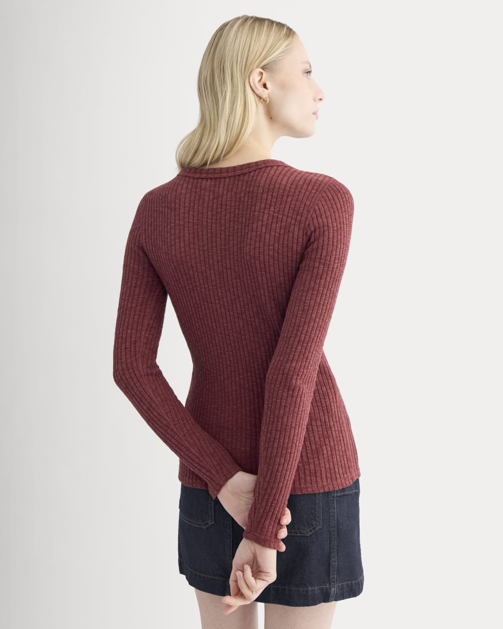 The Cozy Rib Long-Sleeve Tee | Pomegranate