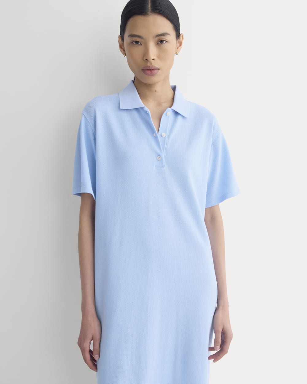 Pique Polo Short-Sleeve Dress | Open Air Blue