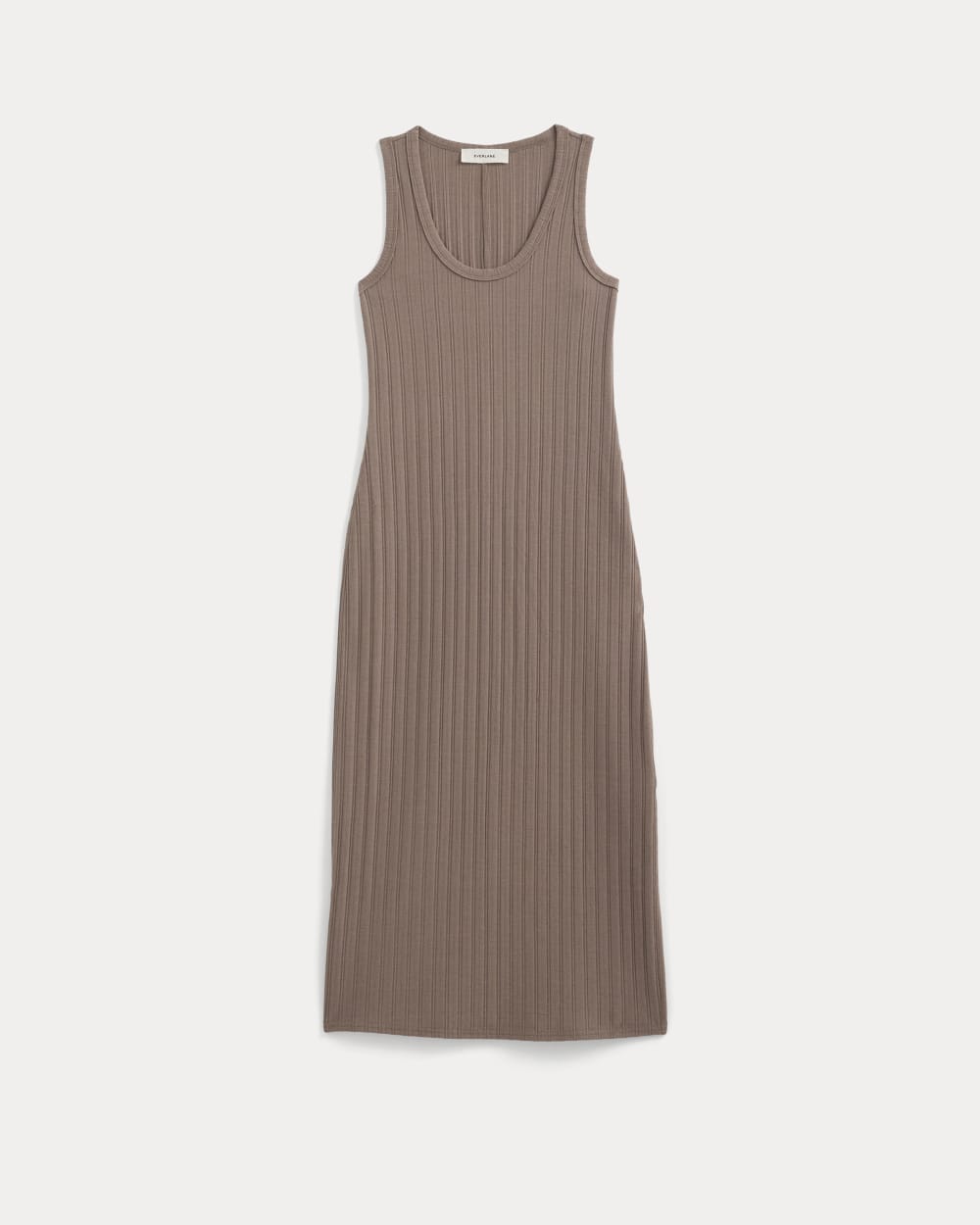Scoop-Neck Midi Dress in Pointelle Knit | Heathered Chocolate Chip