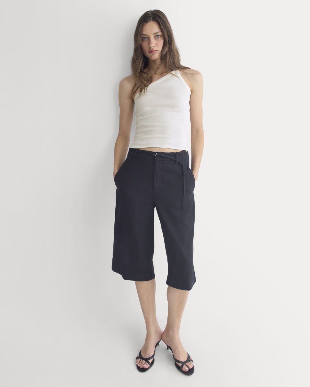 RetroSoft Cotton One-Shoulder Tank | Bone