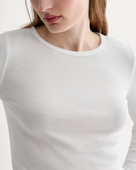 The Luxe Rib Long-Sleeve Crew | White