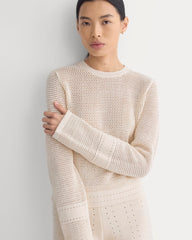 Open Knit Long-Sleeve Crew in Everyday Cotton | Canvas