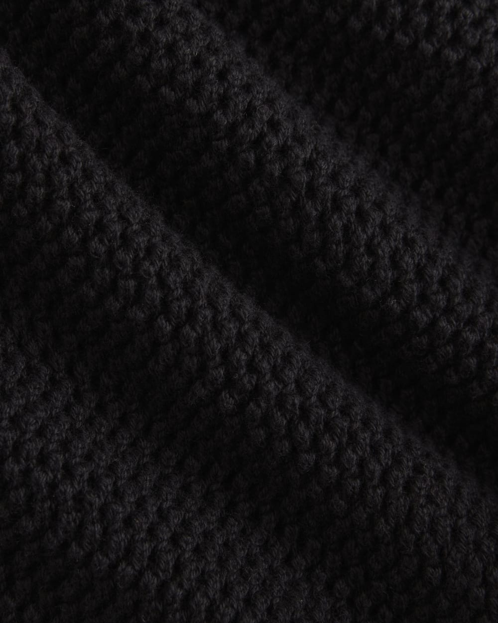 Open Knit Long-Sleeve Crew in Everyday Cotton | Black