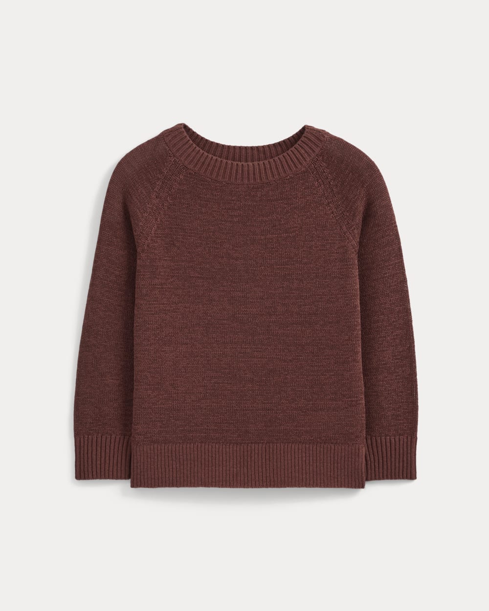 Wide-Neck Crew Sweater in Tape Yarn | Henna Red