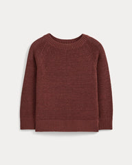 Wide-Neck Crew Sweater in Tape Yarn | Henna Red