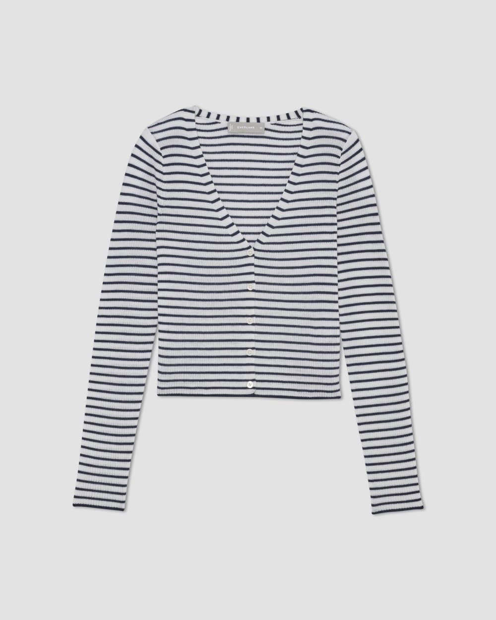 The Cardigan in Ultrasoft Merino | Bone/Navy