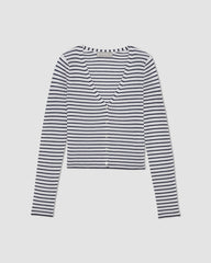 The Cardigan in Ultrasoft Merino | Bone/Navy