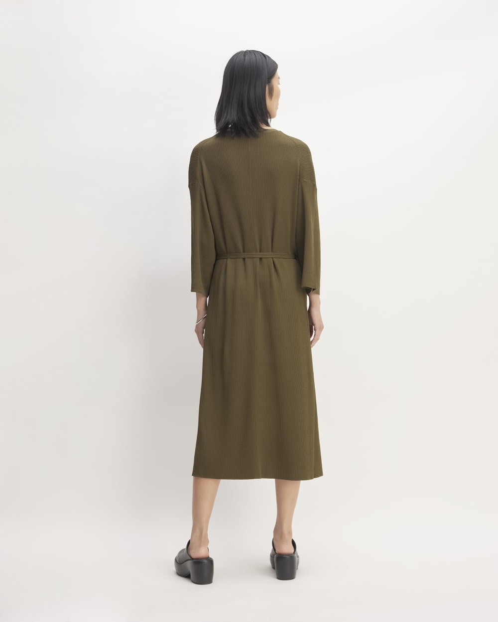 The Ribbed Wrap Midi Dress | Beech