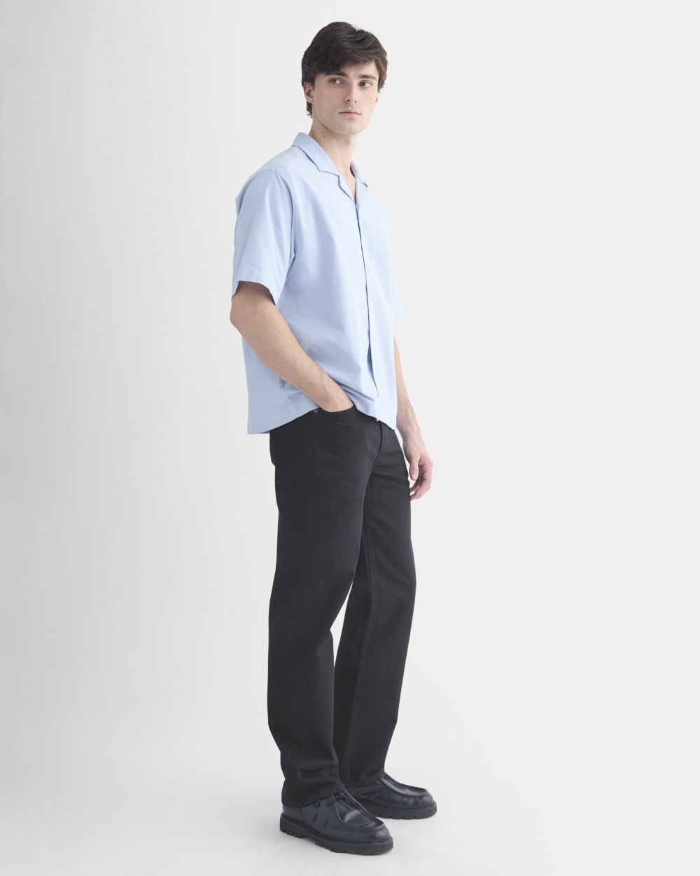 Cropped Resort Shirt | Light Blue
