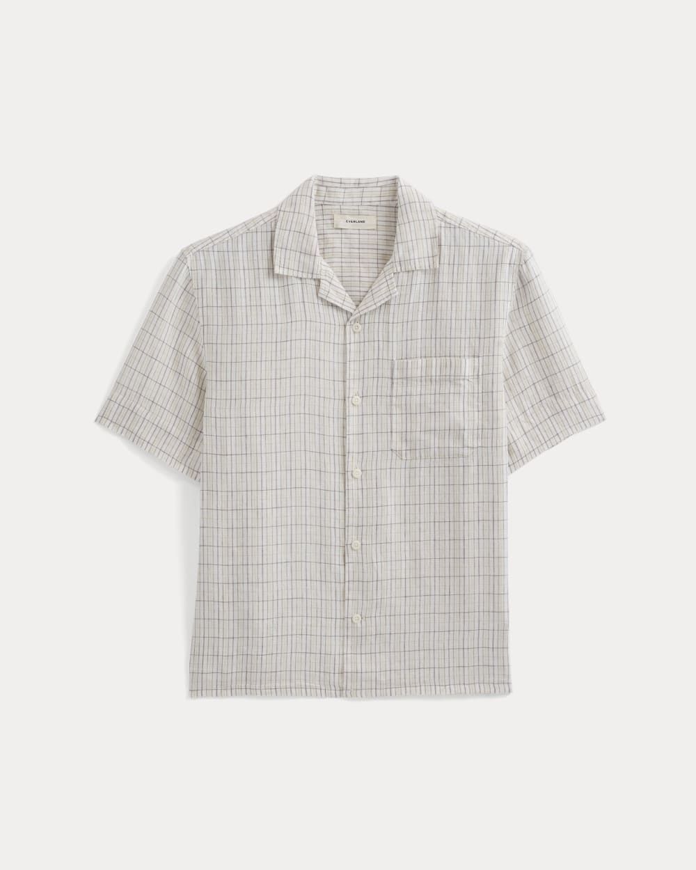 Linen Resort Shirt | Bone Plaid