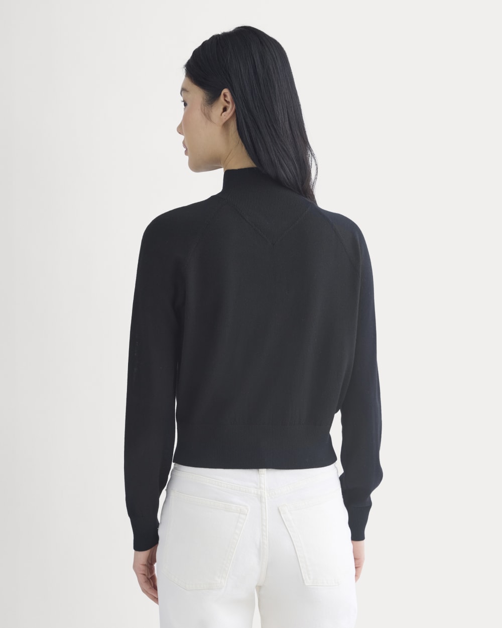 Mockneck Sweater In Ultrafine Merino | Black