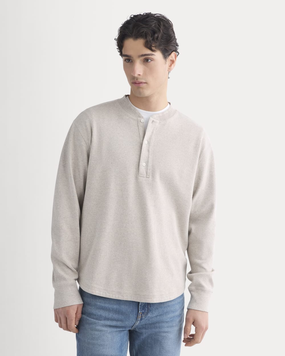Vintage Rib Henley | Heathered Oatmeal
