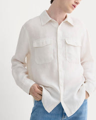 The Linen Utility Shirt | Natural Chambray