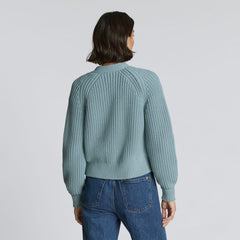 The Texture Cotton Cardigan | Blue Shadow