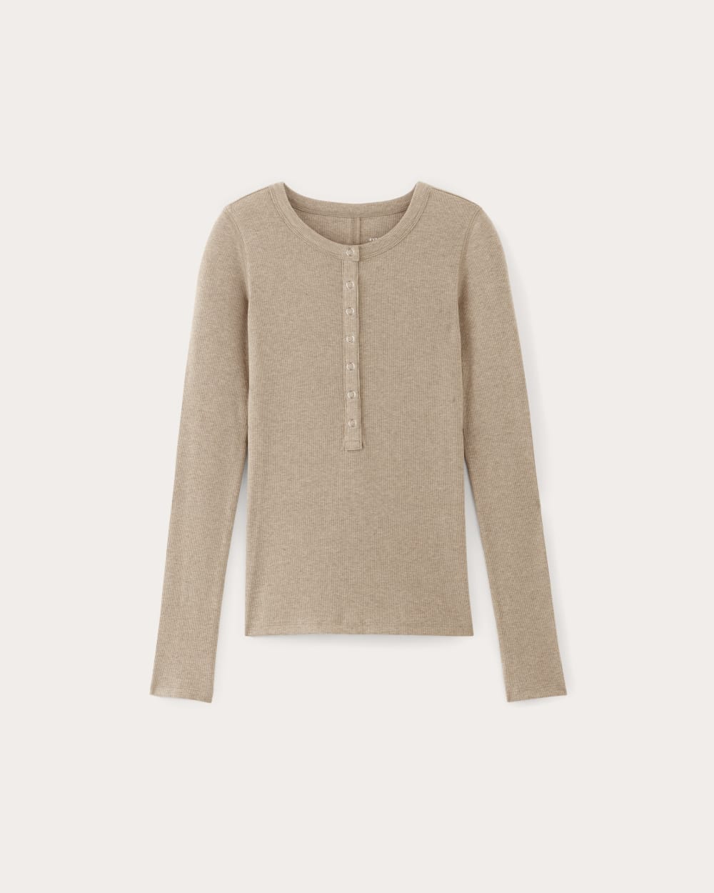 The Luxe Rib Henley | Heathered Tan