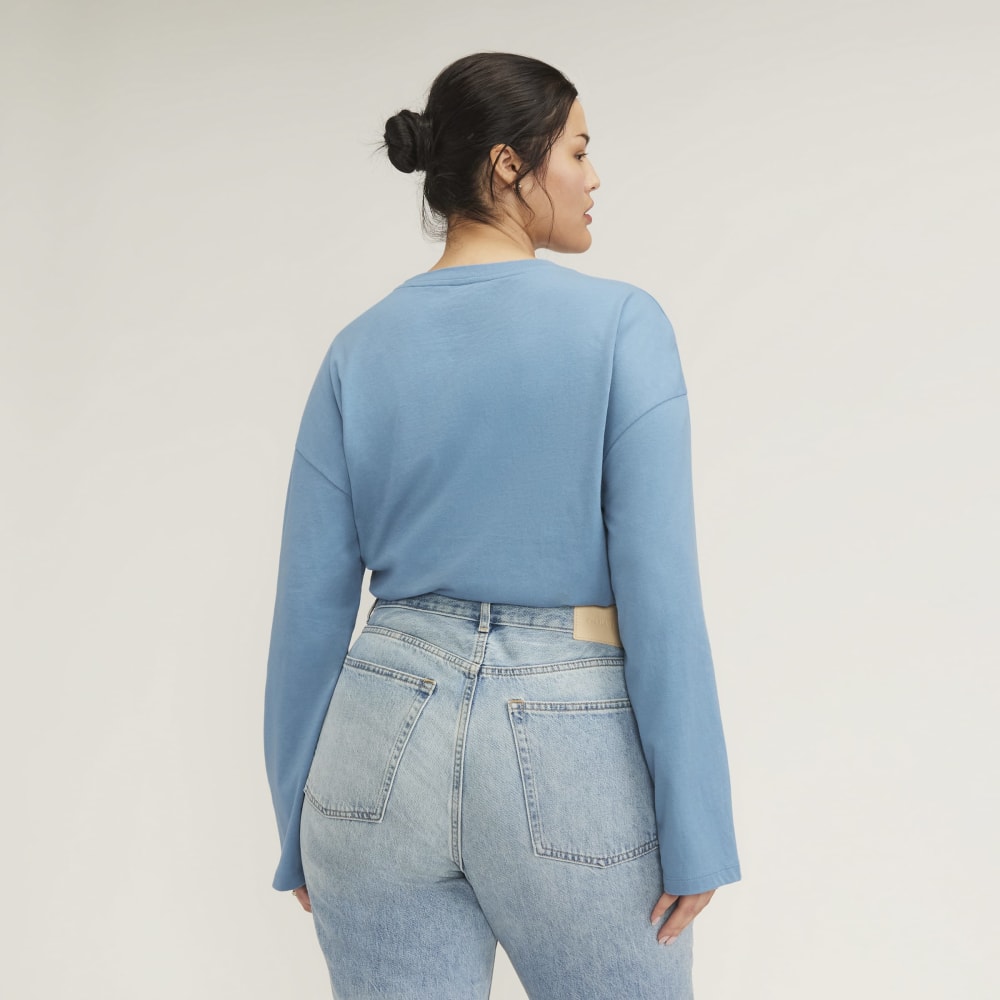 The Organic Cotton Relaxed Long Sleeve Tee | Heritage Blue