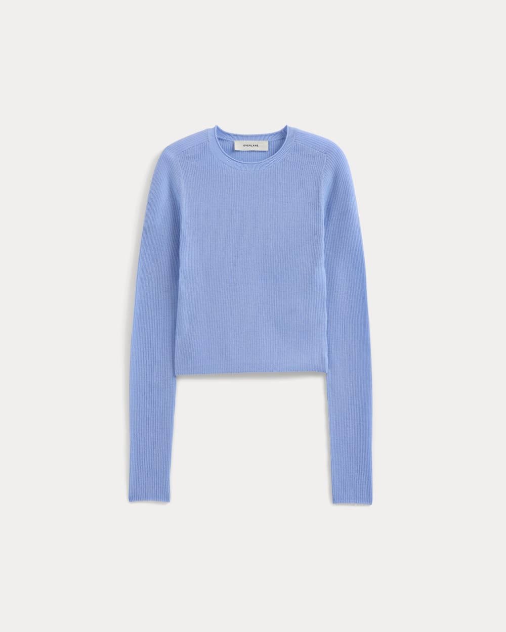 The Cropped Crew Top in Ultrafine Merino | Open Air Blue