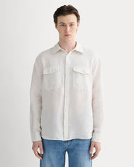 The Linen Utility Shirt | Natural Chambray