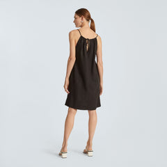 The Linen Apron Dress | Black