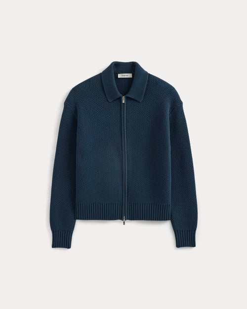Honeycomb Sweater Jacket | Midnight Navy