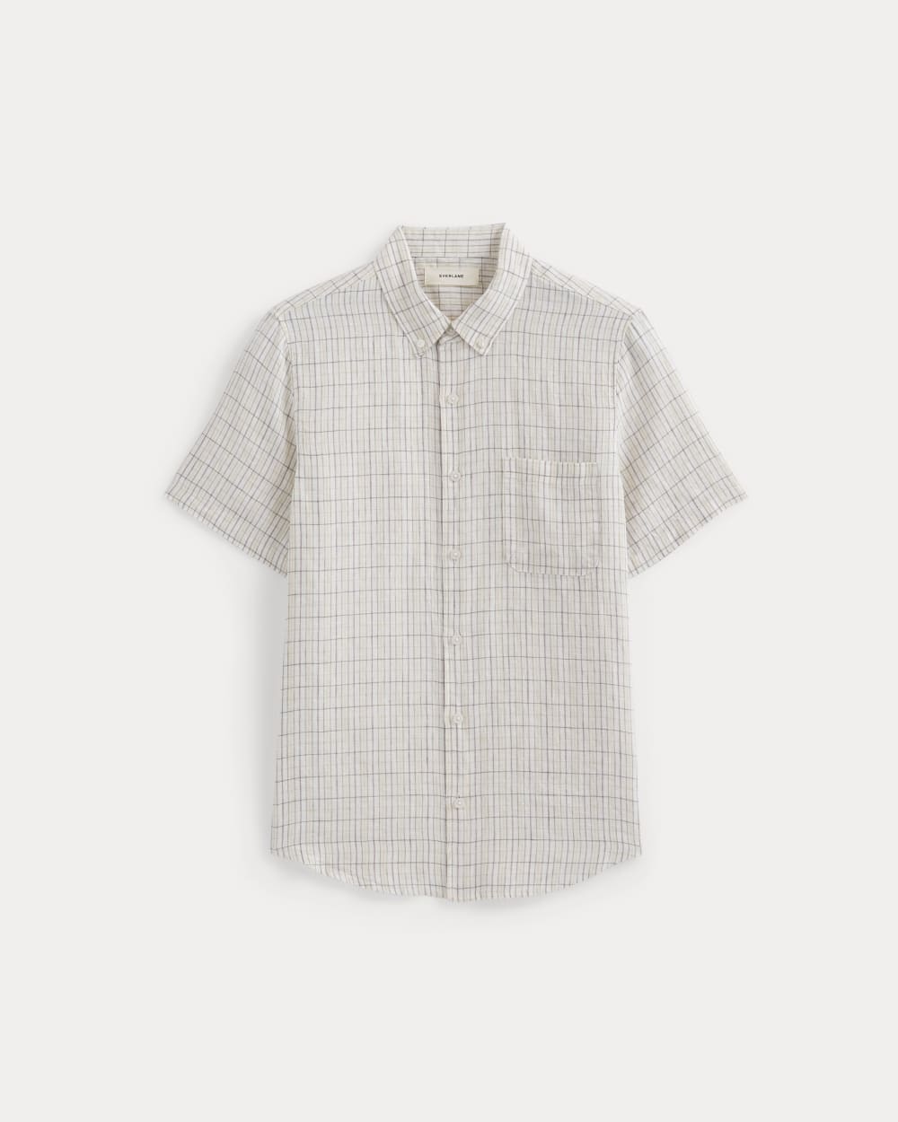 The Classic Short-Sleeve Shirt in Linen | Bone Plaid