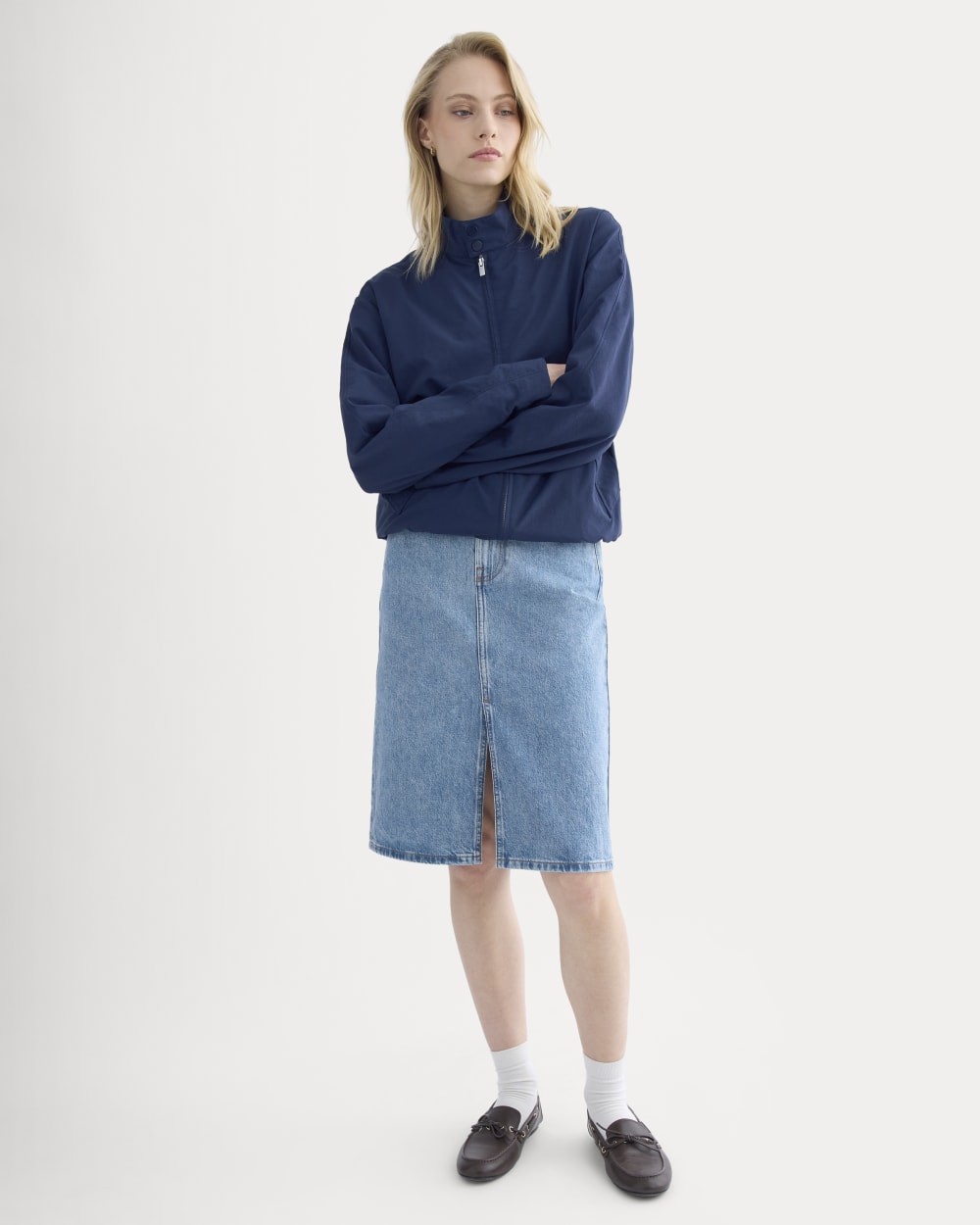 Mid-Rise Denim Midi Skirt | Vintage Mid Indigo