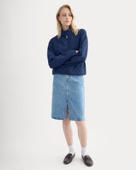 Mid-Rise Denim Midi Skirt | Vintage Mid Indigo