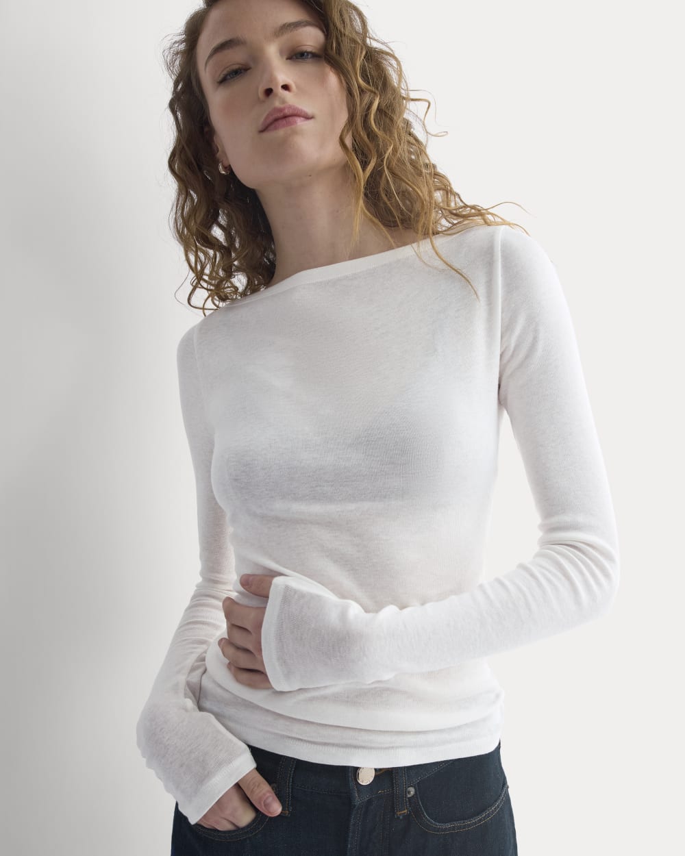 Tissue Boatneck Top | Bone