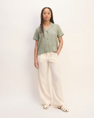 The Notch Shirt in Linen | Sage Green