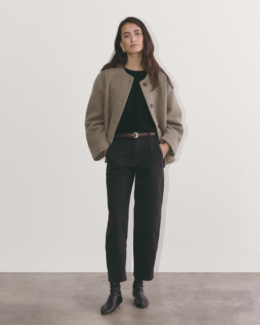 The Cocoon Coat in Wool | Taupe