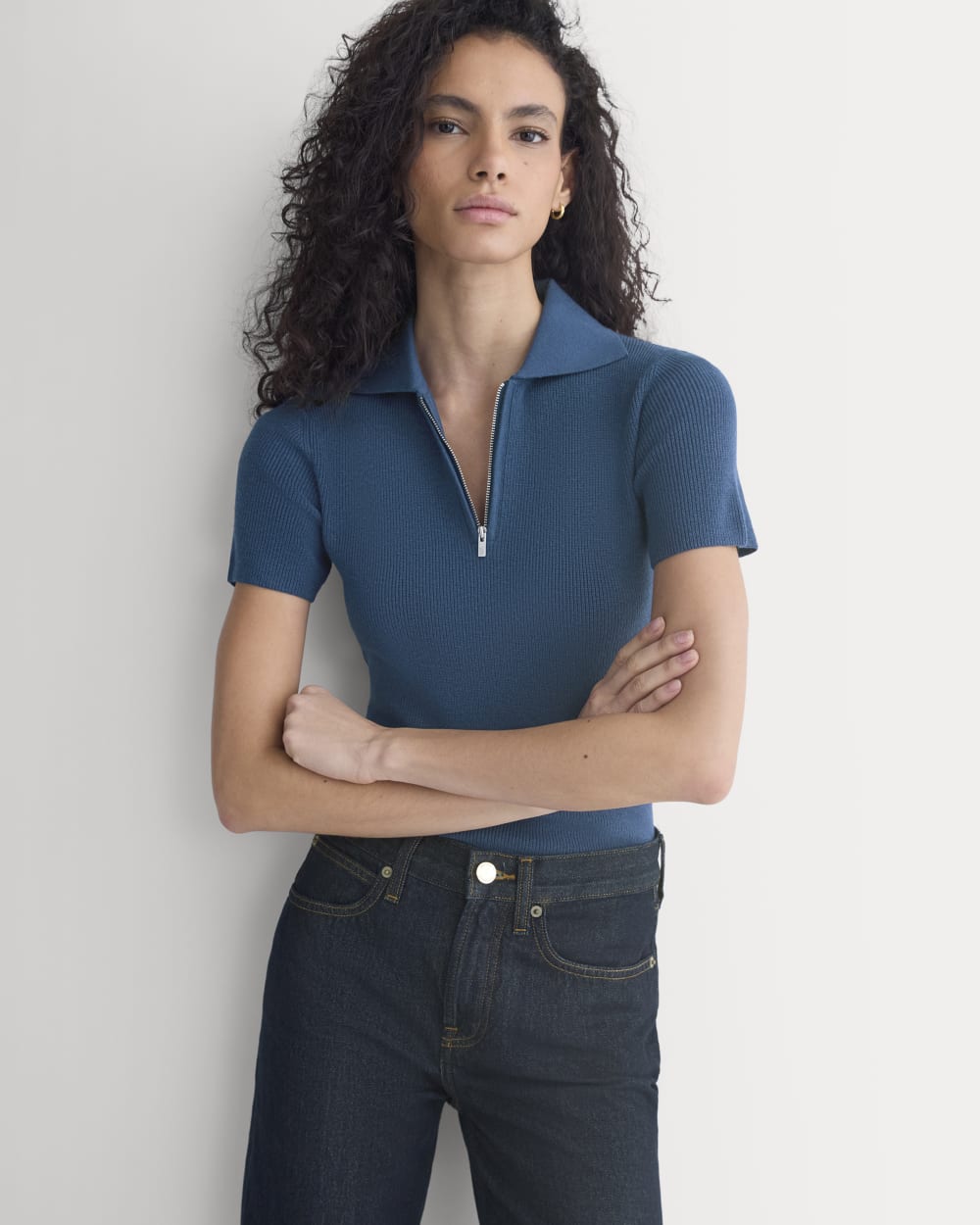 Knit Quarter-Zip Polo | Estate Blue