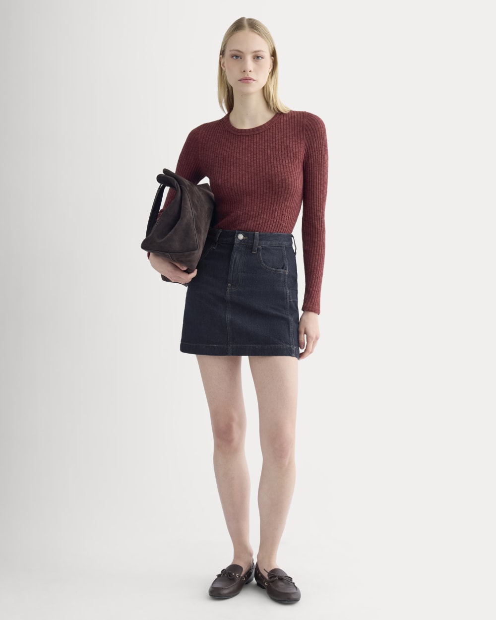 The Cozy Rib Long-Sleeve Tee | Pomegranate