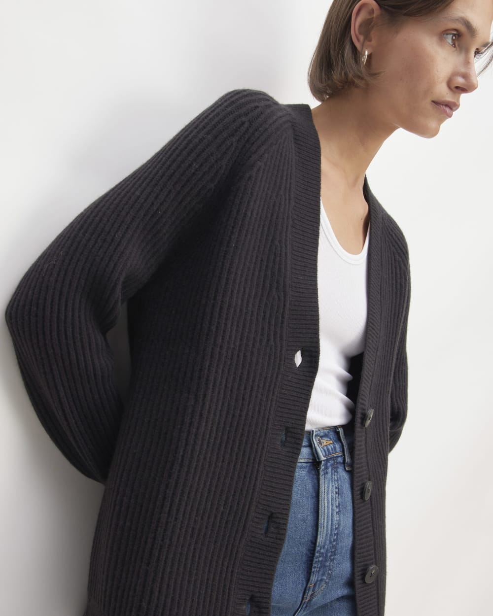The Felted Merino Cocoon Cardigan | Black
