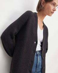The Felted Merino Cocoon Cardigan | Black