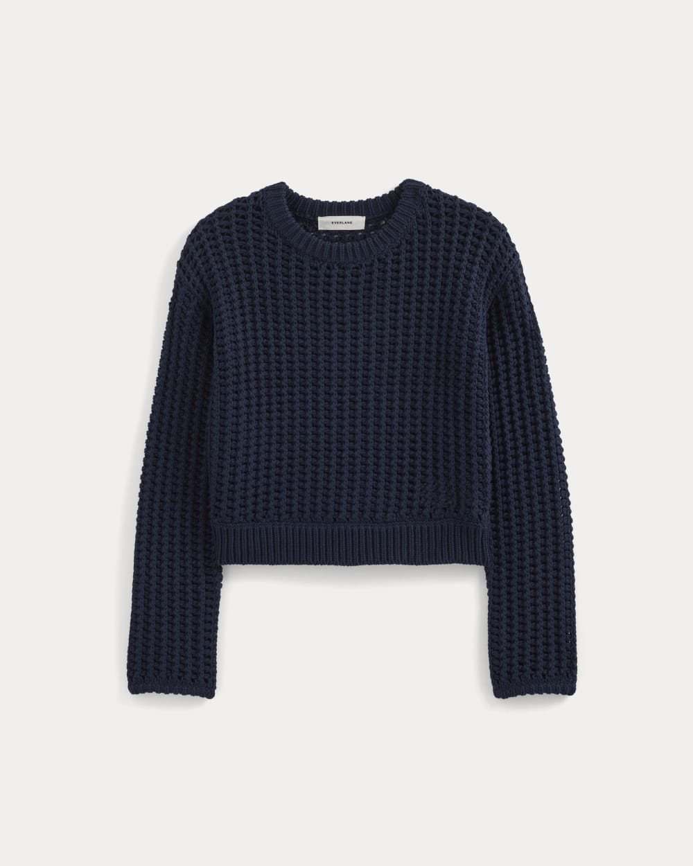 Open-Knit Crew in Elevated Cotton | Navy
