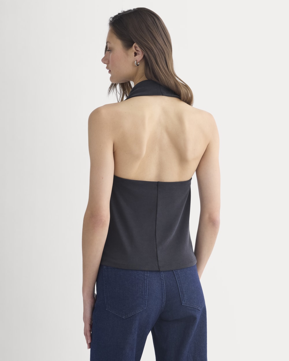 Halter Cowlneck Top in Butterknit | Black