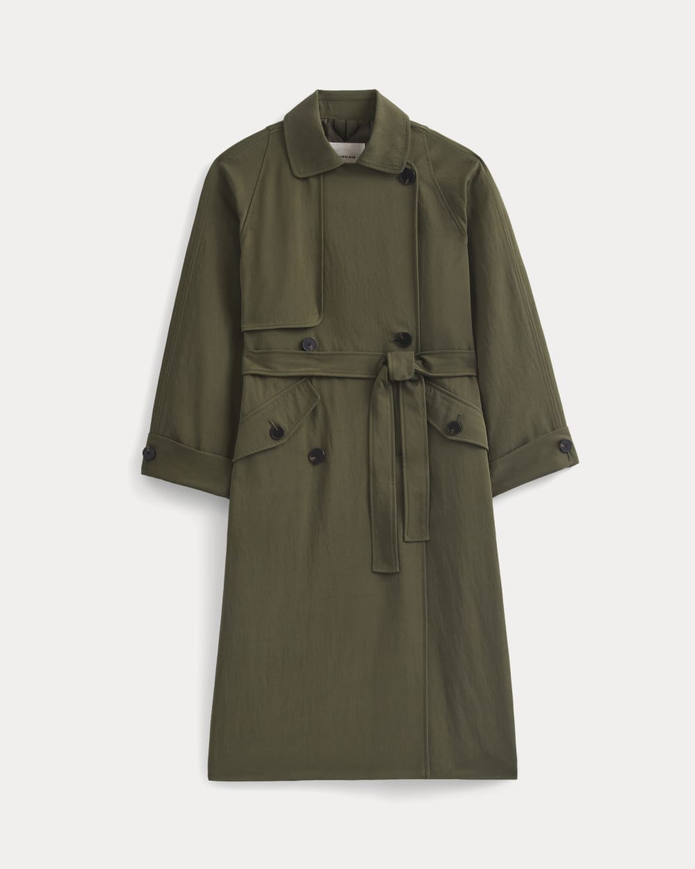 Drapey Twill Trench | Olive Night
