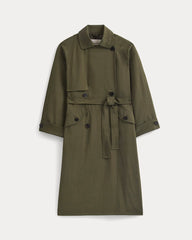 Drapey Twill Trench | Olive Night